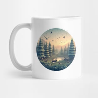 Low Poly Forest at Sunset Mug